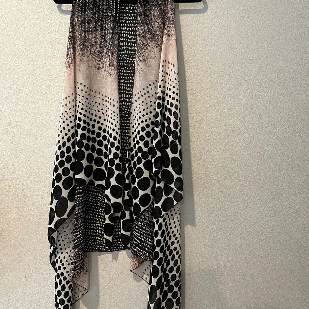 Boho  long line  open front asymmetrical  flowing vest.  Lagenlook  OS